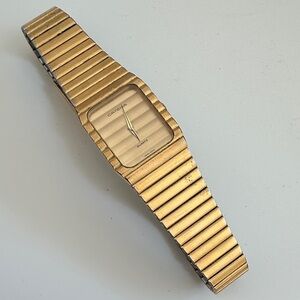 Vintage Catena Gold Plated Textured Tank Watch